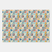 イースターエッグのパッチワークカラフル:ホリデーアート ラッピングペーパーシート (正面)