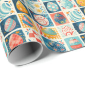 イースターエッグのパッチワークカラフル:ホリデーアート ラッピングペーパー (ロールコーナー)