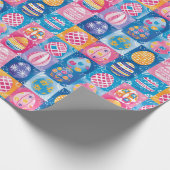 イースターエッグのパッチワークカラフル：ホリデーアート ラッピングペーパー (角)