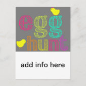 イースターエッグのパーソナライズ狩り招待状 インビテーションポストカード (正面)