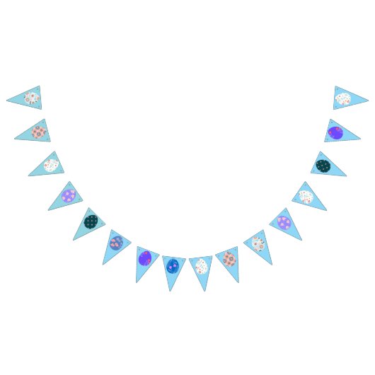 イースターエッグのフローラデザイン バンティングフラッグ (全)