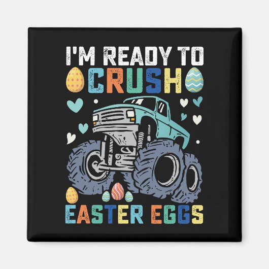 イースターエッグのモンスタートラックをつぶす準備ができている マグネット (正面)