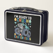 イースターエッグのモンスタートラックをつぶす準備ができている メタルランチボックス (正面)