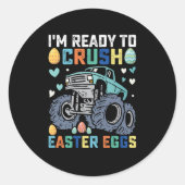イースターエッグのモンスタートラックをつぶす準備ができている ラウンドシール (正面)