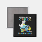 イースターエッグのモンスタートラックTレックスをつぶす準備ができている マグネット (正面/裏面)