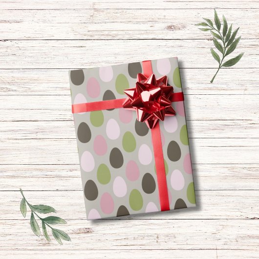 イースターエッグのレトロカラーパターン ラッピングペーパー