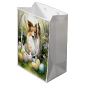 イースターエッグの休日とシェットランドシェプドッグ ミディアムペーパーバッグ (裏面アングル)