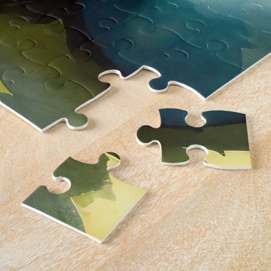 イースターエッグの休日とシベリアのハスキー犬 ジグソーパズル (側面)