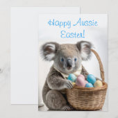 イースターエッグの入った籠を持つコアラ熊 シーズンカード (正面/裏面)