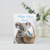 イースターエッグの入った籠を持つコアラ熊 シーズンポストカード (スタンド正面)