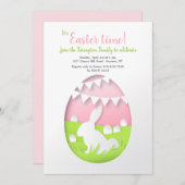イースターエッグの切り抜き招待状 招待状 (正面/裏面)