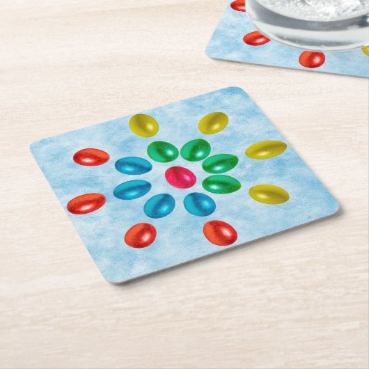 イースターエッグの太陽 スクエアペーパーコースター (アングル)