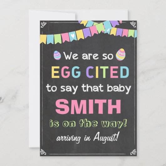 イースターエッグの妊娠リビールアナウンス シーズンカード (正面)