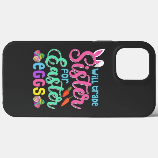 イースターエッグの妹を交換するハッピーイースター Case-Mate iPhoneケース (裏面 (横))