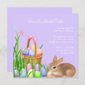 イースターエッグの庭のイースター夕食のパーティの招待状 招待状 (正面/裏面)