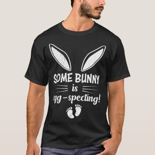 イースターエッグの推測ベビーバニー両親を期待 Tシャツ (正面)
