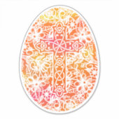 イースターエッグの水の色クロスオレンジ シール (正面)