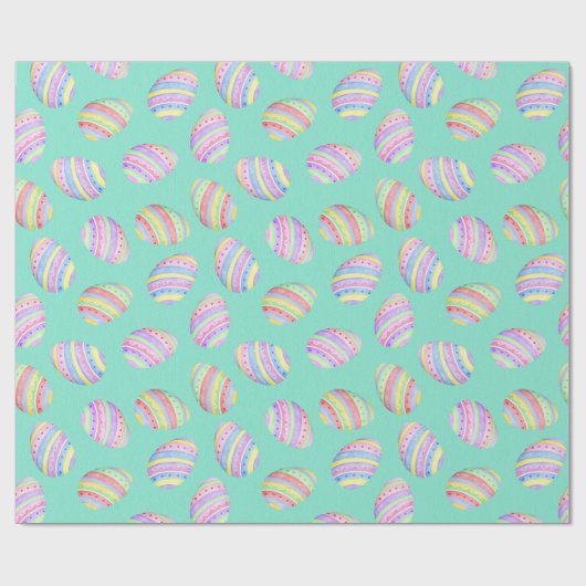 イースターエッグの水彩画のギフト用包装紙 ラッピングペーパー (フラット)