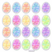 イースターエッグの水色クロス シール (正面)