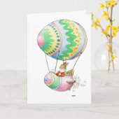 イースターエッグの熱気の気球カード カード (黄色い花)