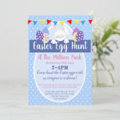 イースターエッグの狩りのイースターパーティーの招待かフライヤ 招待状 (スタンド正面)