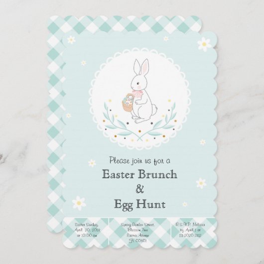 イースターエッグの狩りのパーティの招待状 招待状 (正面/裏面)