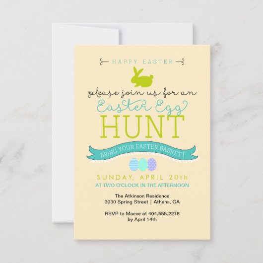 イースターエッグの狩りの招待状 招待状 (正面)