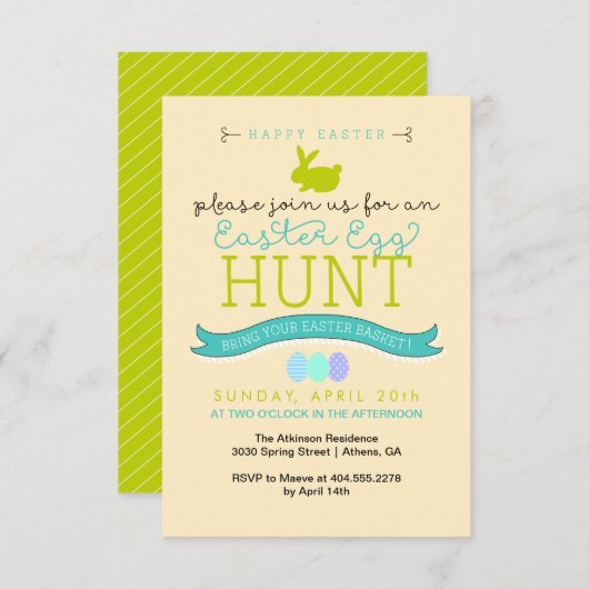 イースターエッグの狩りの招待状 招待状 (正面/裏面)