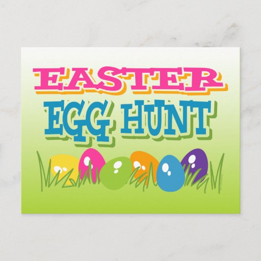イースターエッグの狩りの郵便はがきの招待状 インビテーションポストカード (正面)