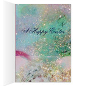 イースターエッグの白い鳩、ブルーボウ、ピンクのバラ (内側 (右))