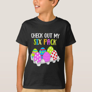 イースターエッグの腹筋がシックスパックでおもしろい 筋トレTシャツ Tシャツ