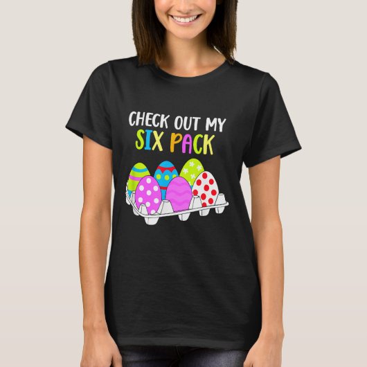 イースターエッグの腹筋ジョークTシャツ お腹の六つ子 Tシャツ (正面)