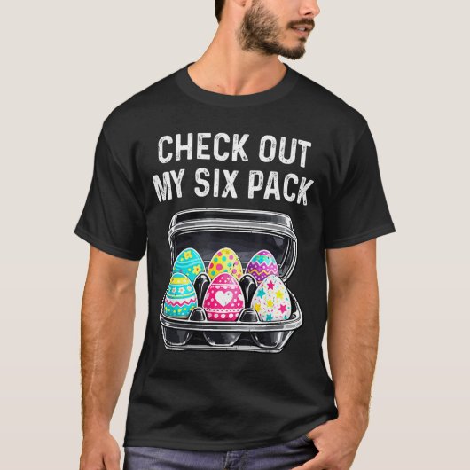 イースターエッグの腹筋ジョークTシャツ 6パック Tシャツ (正面)