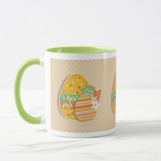 イースターエッグの記号を用いる挨拶状 マグカップ (左)