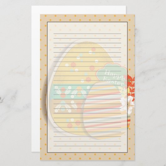 イースターエッグの記号を用いる挨拶状 便箋 (正面/裏面)