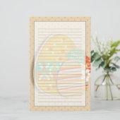 イースターエッグの記号を用いる挨拶状 便箋 (スタンド正面)