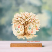 イースターエッグの飾られた幻想的な開花ツリーのカスタマイズ可能なデザイン アクリルサイン (ニュートラル)
