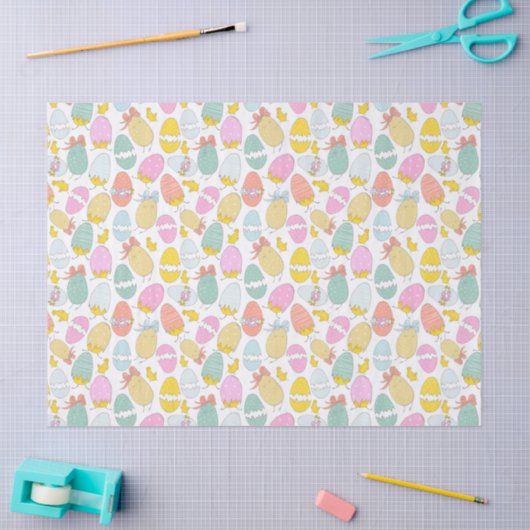 イースターエッグの鶏のかわいく美しいギフトパターン 薄葉紙 (クラフト)