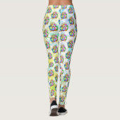 イースターエッグをかむ面白いウサギ レギンス (裏面)