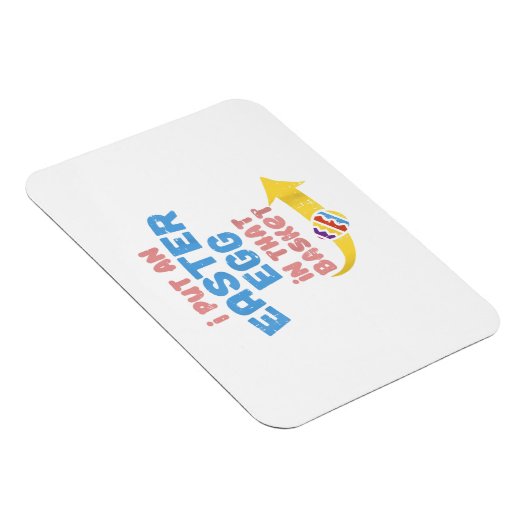 イースターエッグをバスケットに入れた 面白い妊娠発表 マグネット (右側)