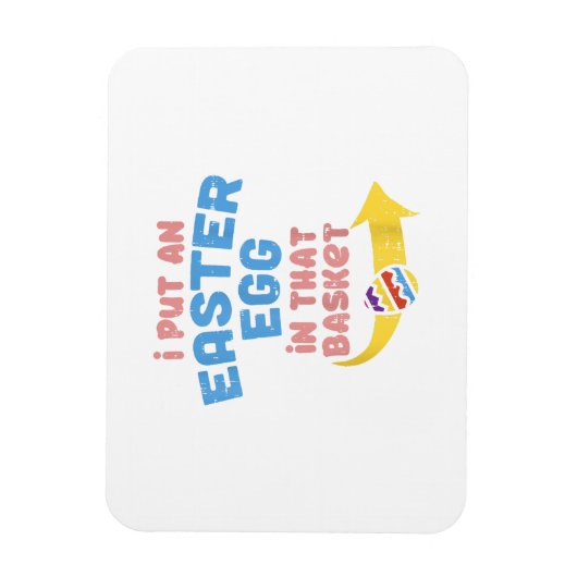 イースターエッグをバスケットに入れた 面白い妊娠発表 マグネット (縦)