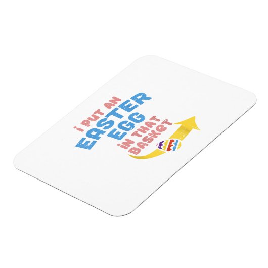 イースターエッグをバスケットに入れた 面白い妊娠発表 マグネット (左側)