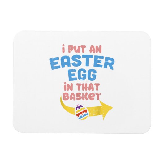 イースターエッグをバスケットに入れました 面白い妊娠発表 マグネット (横)