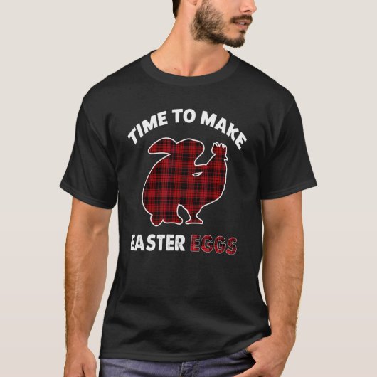 イースターエッグを作る時間 面白いウサギ ニワトリ Tシャツ (正面)