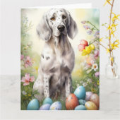 イースターエッグを使用した英語のセッター カード (黄色い花)