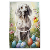 イースターエッグを使用した英語のセッター ミディアムペーパーバッグ (正面)