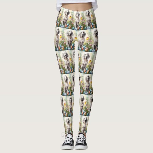 イースターエッグを使用した英語のセッター レギンス (正面)