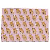 イースターエッグを抱えたかわいいハムスター ラージ グッド ギ ラージペーパーバッグ (裏面)