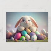 イースターエッグを持つイースターバニー シーズンカード (正面/裏面)