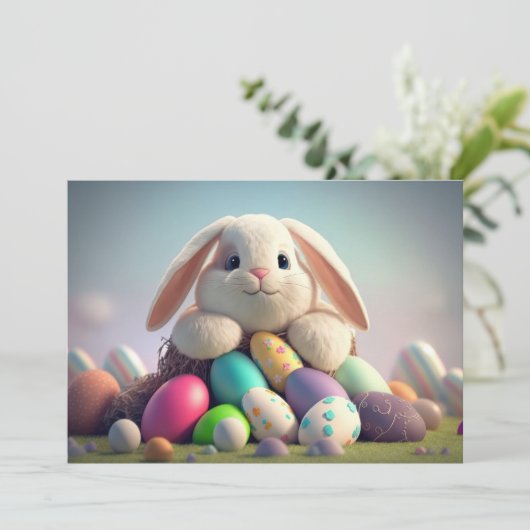 イースターエッグを持つイースターバニー シーズンカード (スタンド正面)